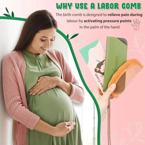 Miniatura 3 de Arrozon Peine de parto para mujeres, bolsa de hospital imprescindible para mamá embarazada, peine de trabajo de parto natural esencial para el parto