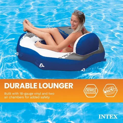 Miniatura 4 de Intex 58854EP River Run Connect Salón flotante inflable: respaldo cómodo - Portavasos incorporado - Asas duraderas - Conectores fáciles de usar