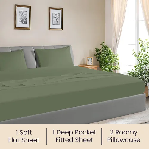 Miniatura 2 de SGI Bedding 108" x 108" Juego de sábanas de 4 piezas de tamaño Alaskan King de 1000 hilos 100% de algodón egipcio - Sábanas de bolsillo profundo