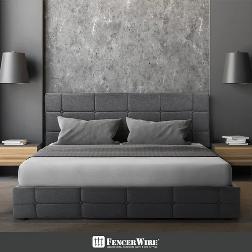 Miniatura 6 de Fencer Wire Base de cama de almacenamiento tapizada con 4 cajones y cabecera ajustable, botón cuadrado cosido acolchonado, marco de cama