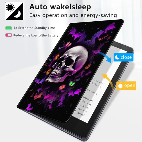 Miniatura 3 de Funda para Kindle básico de 6 pulgadas (11.ª generación), múltiples ángulos, piel sintética, delgada, con función de encendido y apagado automático