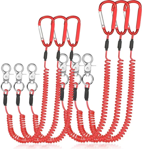 Miniatura 9 de Woanger Paquete de 6 Cordones de Pesca de Alambre de Acero Enrollado Cordones para Herramientas Cordones para Herramientas de Mano Kayak Correa