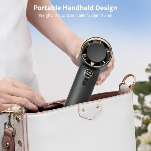 Miniatura 6 de Ventilador de mano, ventilador personal portátil con 1-100 velocidades ajustables, 5000 mAh [15 horas de tiempo de trabajo máximo] recargable