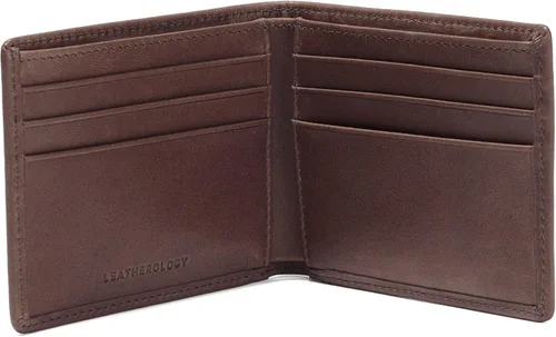 Miniatura 5 de Leatherology Cartera Bifold Delgada para Hombres Cartera Delgada de Bolsillo Frontal con 6 Ranuras para Tarjetas, Compartimento para Billetes y 2