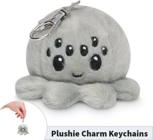 Miniatura 4 de TeeTurtle - Llavero de peluche (araña gris feliz)