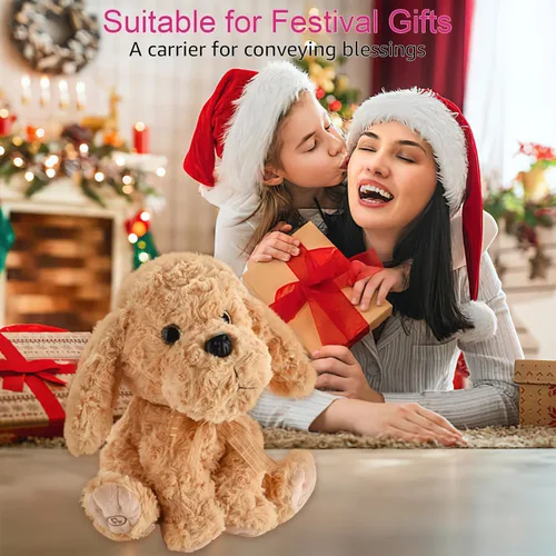 Miniatura 9 de Juguete de peluche interactivo que canta - Perro de peluche graba y repite lo que dices, 8 canciones, movimientos de cabeza y orejas, cumpleaños