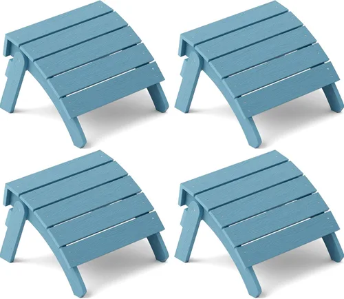 Miniatura 21 de YEFU Adirondack - Juego de 2 otomanas Adirondack, reposapiés de patio, reposapiés Adirondack plegable, resistente a la intemperie para silla Gris