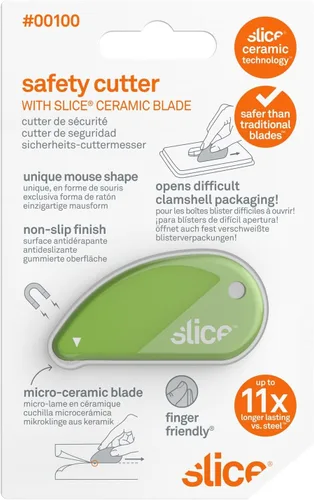 Miniatura 2 de Slice 00200 cutter de seguridad con hoja de cerámica, corta papel y cupones, no corta la piel, Verde, 1