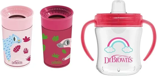 Miniatura 12 de Dr. Brown's Milestones Cheers - Taza de transición sin boquilla de 360 tazas, apta para viajes y sin fugas, taza de popote para bebé, taza