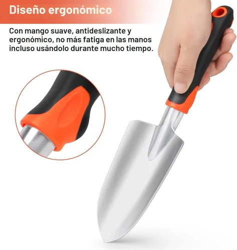 Miniatura 4 de Pala de jardín, pala de mano resistente con mango ergonómico, pequeñas herramientas de jardinería para excavar, herramientas de pala de jardinería