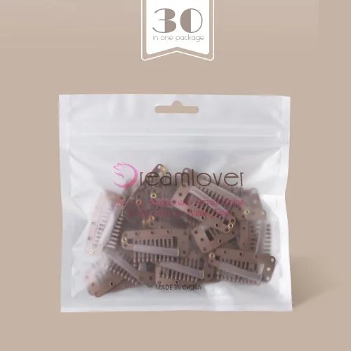 Miniatura 54 de Dreamlover - Clips para extensiones de cabello, clips para peluca con 9 dientes, 30 piezas Beige