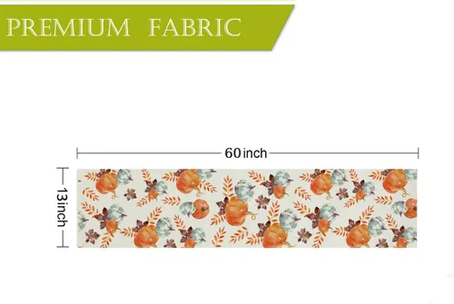 Miniatura 2 de Camino de mesa de otoño, hojas, bayas, cosecha de otoño, Acción de Gracias, caminos de mesa de vacaciones, comedor, cocina, decoración de fiesta, 13