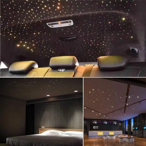 Miniatura 6 de AKEPO 16W Car Home RGBW APP+Control de música Luces de fibra óptica Kit de luz de techo estrella, control remoto musical RF de 28 teclas con fuente