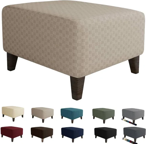 Miniatura 9 de MAXIJIN Fundas para otomano de jacquard, fundas protectoras para taburete plegable, protector de muebles, funda suave y gruesa rectangular