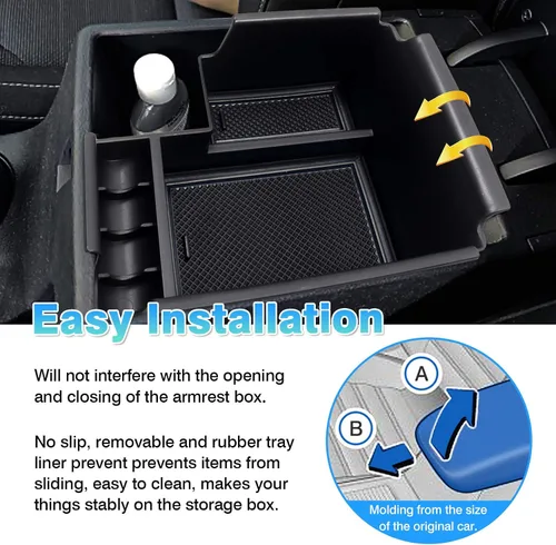 Miniatura 9 de Autorder Organizador de consola central para accesorios Kia Forte 2019-2024, caja de almacenamiento para reposabrazos, bandeja de inserción