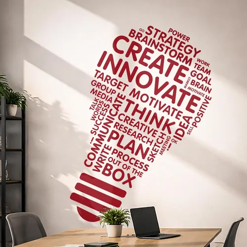 Miniatura 11 de Create Innovate - Calcomanía inspiradora para pared de oficina, ventana, aula, escuela, negocios, motivacional, bombilla de ciencia, regalo