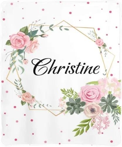 Miniatura 4 de Manta de bebé personalizada con nombre para niñas, mantas con nombre de bebé floral personalizadas para bebés, recién nacidos