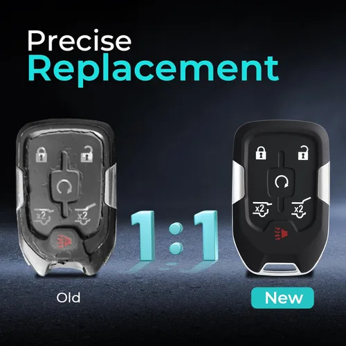 Miniatura 8 de Cáscara de llavero HelloAuto Compatible con 2015-2020 Chevy Tahoe Suburban, para GMC Yukon Denali XL, funda de reemplazo de llavero, estuche