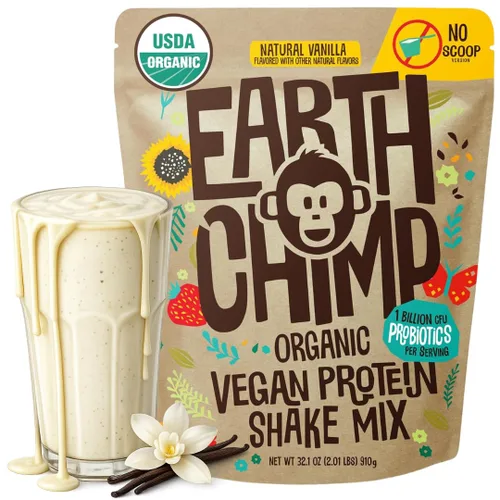 Miniatura 19 de EarthChimp Proteína vegana orgánica en polvo, con probióticos, sin OMG, sin lácteos, sin suero de leche, proteína en polvo a base de plantas