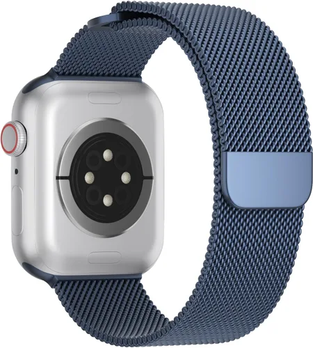 Miniatura 11 de TRA Correa de acero inoxidable compatible con Apple Watch de 38 mm 42 mm 40 mm 44 mm 41 mm 45 mm 46 mm 49 mm, correa de malla con cierre magnético
