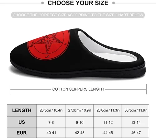 Miniatura 2 de Satanic Baphomet Goat Symbol - Pantuflas de algodón para hombre, de espuma viscoelástica, lavables, antideslizantes, zapatos para casa