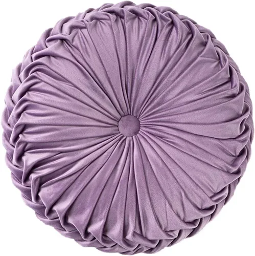 HLOVME Cojín Decorativo Throw Pillow para Sofá de Calabaza 3D Redondo de Terciopelo para Sofá Cama Silla Suelo 15"X15", Púrpura Claro Morado claro