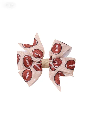 Miniatura 4 de BBTDIN Baby Football Turban Headband Girl Football Bows Baby Football Hair Band Bow BBG19 (3 Pcs-F1)