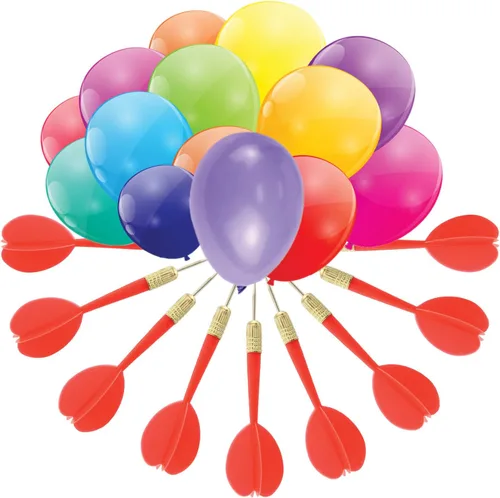 Miniatura 3 de Gamie Juego de juego de estanque de patos y dardos para niños, incluye 20 patos de plástico con números y piscina inflable de 3 x 6 pulgadas e