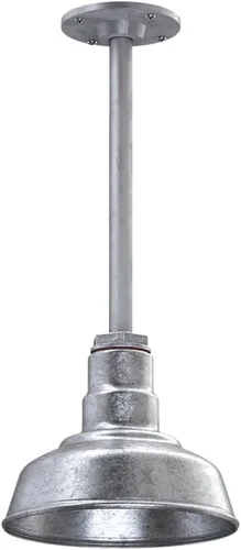 Miniatura 29 de Steel Lighting Co. Inglewood - Lámpara de granero Lámpara montada en el techo Cúpula redonda de 8 pulgadas vástago inclinado de 12 pulgadas