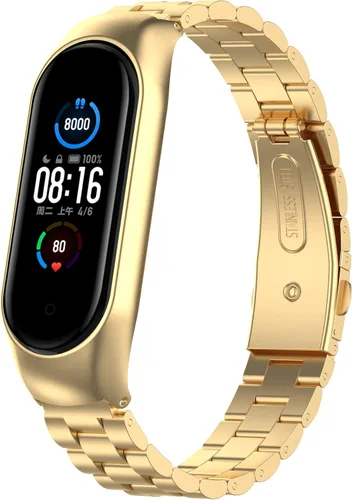 Miniatura 8 de Senter Correa de reloj de acero inoxidable Correa de repuesto para Xiaomi Mi Band 5 y Mi Band 6 Smart Watch plateado