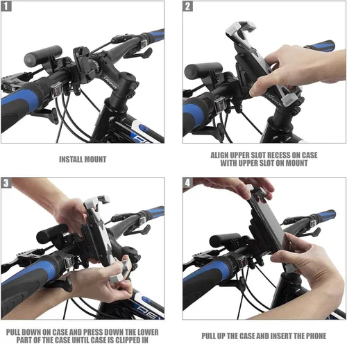 Miniatura 4 de Ibera Soporte para teléfono múltiple - Soporte de teléfono para bicicleta seguro y ajustable - Compatibilidad universal - Fácil instalación
