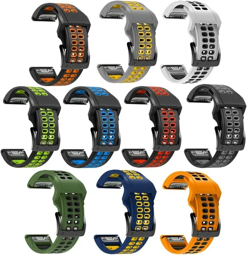 Miniatura 8 de REYDA Correa de silicona compatible con Garmin Fenix 8 Pro/8/E 1.850 in, 0.866 in, correa de reloj de ajuste rápido, suave, flexible, correa de Azul