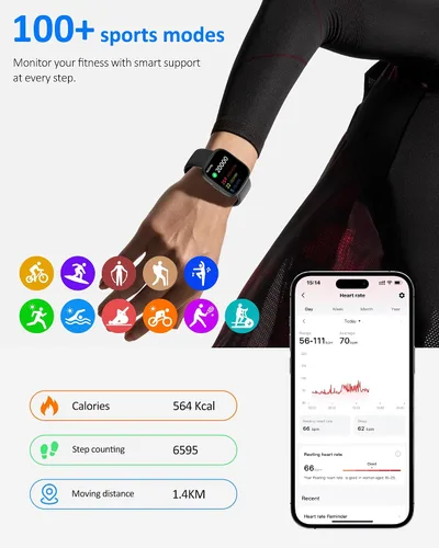 Miniatura 3 de Reloj inteligente para hombres y mujeres (Alexa incorporado), monitor de fitness HD de 1.83 pulgadas, llamada Bluetooth 5.3, monitor de sueño SpO2
