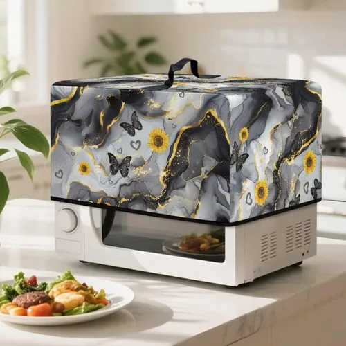 Miniatura 2 de Cubierta para horno de microondas a prueba de polvo, para encimera, freidora de aire, tostadora, horno, para decoración interior del hogar, L, 20.9