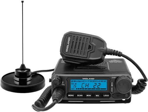 Midland® MXT500 Radio móvil GMRS de 50 vatios - para granjas, ranchos, overlanding, senderos y todoterreno - 8 canales repetidores, diseño compacto,