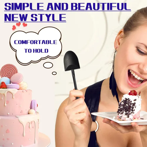 Miniatura 6 de OaaXbbECco Cucharas de postre plásticas desechables lindas de la novedad de la forma de la pala (50)