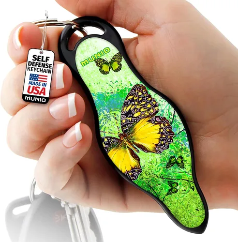 Miniatura 12 de MUNIO Llavero de autodefensa, elegante y portátil, herramienta de seguridad para mujeres y hombres, no letal, aprobado por la TSA, fabricado