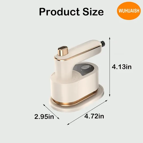 Miniatura 2 de Plancha de vapor portátil de viaje, mango plegable de 180°, calentamiento rápido de 3 minutos, soporte anti-calor, adecuado para la mayoría de telas