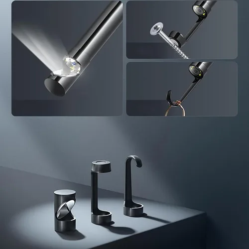 Miniatura 3 de Cámara endoscopio JSE con luz, boroscopio impermeable de 16.4 pies 1920P HD, cable semirrígido, cámara serpiente de inspección con 8 luces LED
