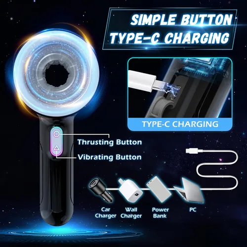 Miniatura 5 de Masturbadores masculinos de empuje automático, masturbadores masculinos de bolsillo con 7 modos de empuje y vibración para hombre, máquina sexual