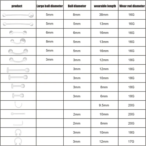 Miniatura 2 de CrazyPiercing 45pcs Clear Piercing Retainers Bioflex Nose Tongue Nipple Belly Rings Assorted Clear Plastic Body Piercing Jewelry for Women Man