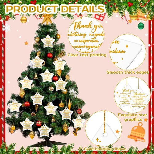 Miniatura 5 de Suzile 12 Piezas Adornos de Navidad Regalos de Agradecimiento Adornos Colgantes para Regalos de Equipo para Empleados, Voluntarios, Apreciación