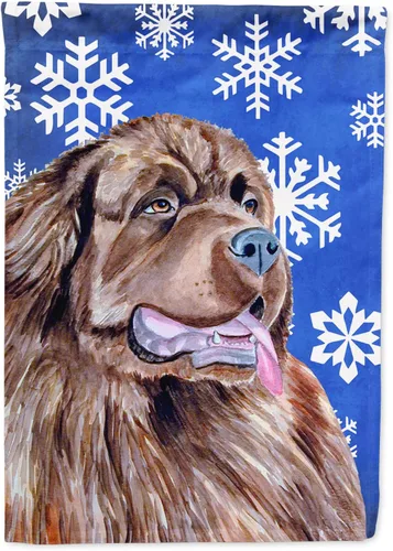 Miniatura 121 de Caroline's Treasures SC9374GF Bulldog English Snow flakes Holiday Garden Flag Buzón Bandera decorativa para patio exterior, patio, obras de arte