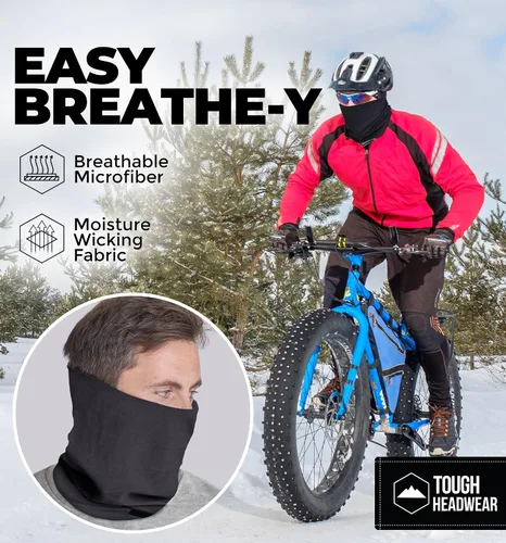 Miniatura 5 de Tough Headwear Neck Warmer - Winter Fleece Neck Gaiter& Fleece Neck Warmer - Ski Gaiter for Men - Reversible Neck Gaiter