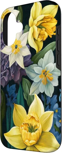 Miniatura 2 de iPhone 16 Painted Spring Bold Daffodils and Flowers, Flower Lover Case