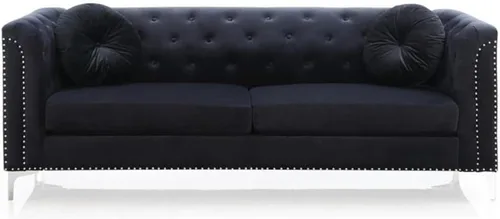 Miniatura 4 de Glory Furniture Sofá de dos plazas Pompano Velvet en negro