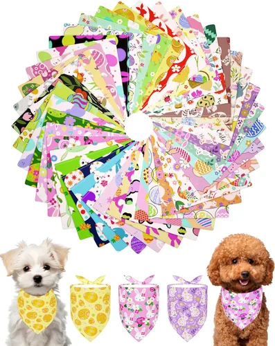Miniatura 22 de PET SHOW 50 Pack Bandanas Navideñas para Perros Grandes XL Lavables Feliz Año Nuevo Bandanas en Triángulo a Granel Baberos para Perros Medianos