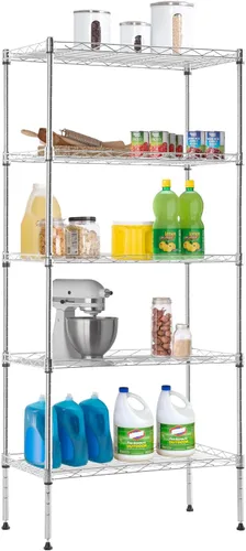 Miniatura 20 de BestOffice Estantería de 5 repisas de alambre para garaje, estante de alambre NSF, estantes de almacenamiento de metal de gran resistencia, altura