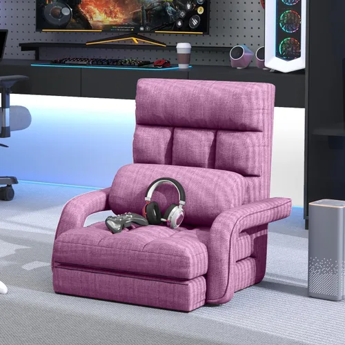 Miniatura 8 de Silla de juego para piso, Silla de salón interior ajustable en 6 posiciones para adolescentes y adultos, Sofá de meditación plegable acolchado