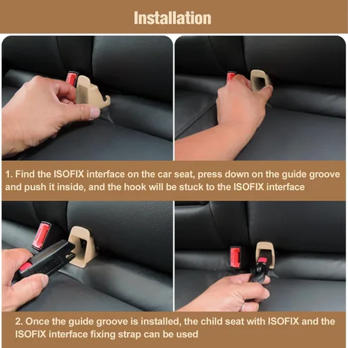Miniatura 4 de ISOFIX - Guía de cierre de cinturón de interfaz, 2 piezas de hebilla de interfaz ISOFIX para asiento de automóvil, ranura guía fija, conector